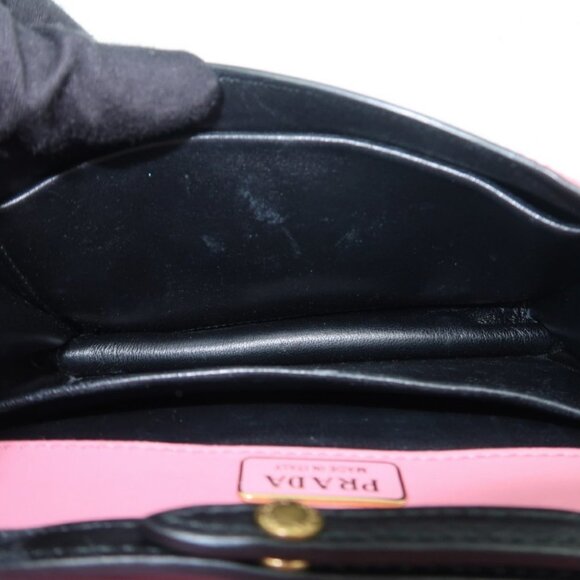 Prada Cahier Pink & Black Leather Shoulder Bag - Picture 10 of 12